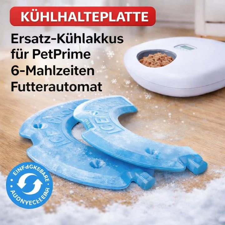 Pet Prime Futterautomat für Katzen (Nassfutter) – 6-Fach-Automatischer Feeder, 300ml Portionen, Kühl