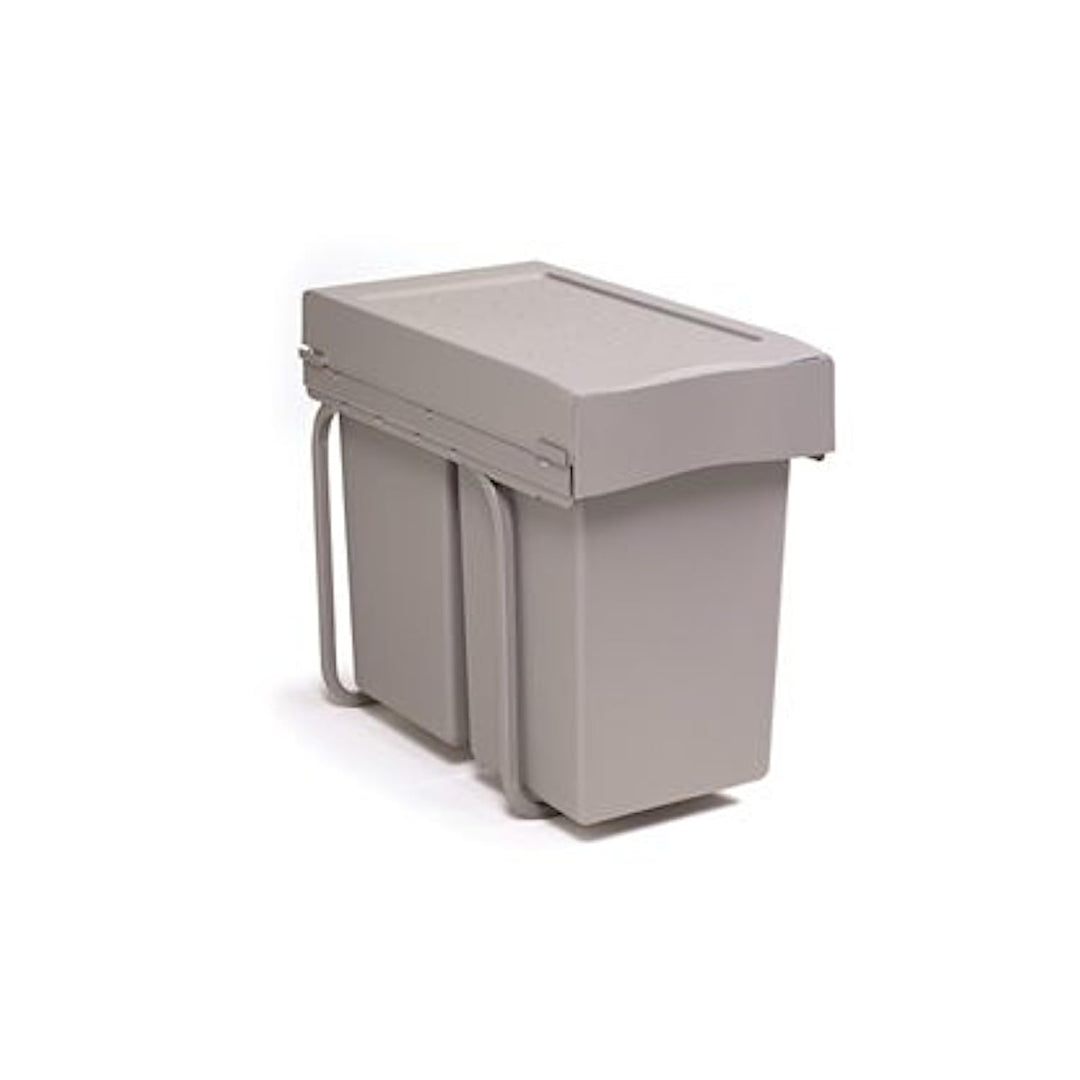 Victory Einbau-Abfallsammler Double-Man Deluxe 28 Liter in Alugrau Vollauszug Mülleimer