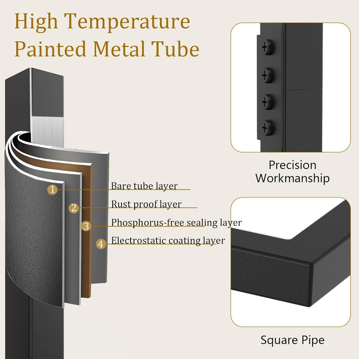 Yawinhe Industrierohr Kleiderstangen für die Wand, Garderobenstange L-Form, Abnehmbare Kleiderstände