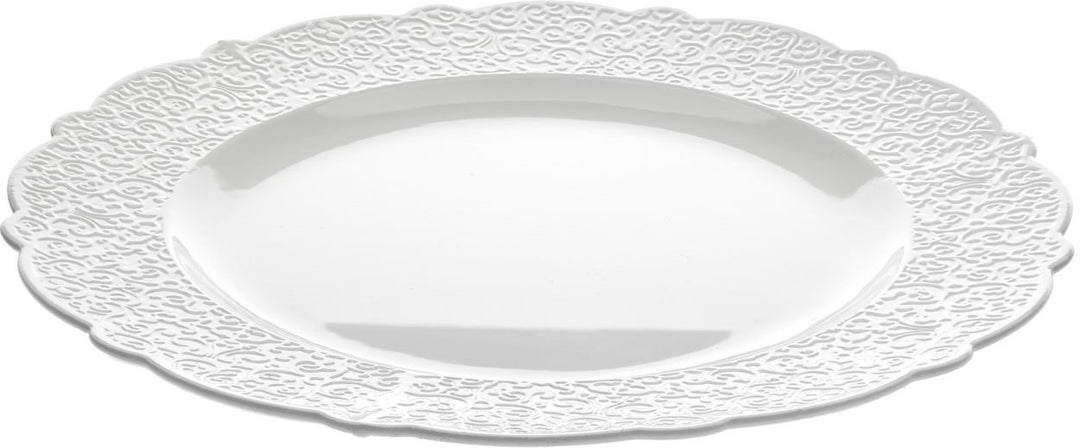 Alessi Dressed Platte rund Porzellan Weiss, 2 x 35.5 x 33 cm Servierplatte, Servierplatte