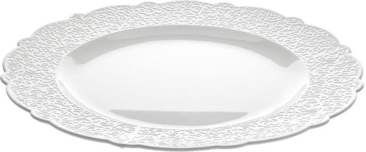 Alessi Dressed Platte rund Porzellan Weiss, 2 x 35.5 x 33 cm Servierplatte, Servierplatte