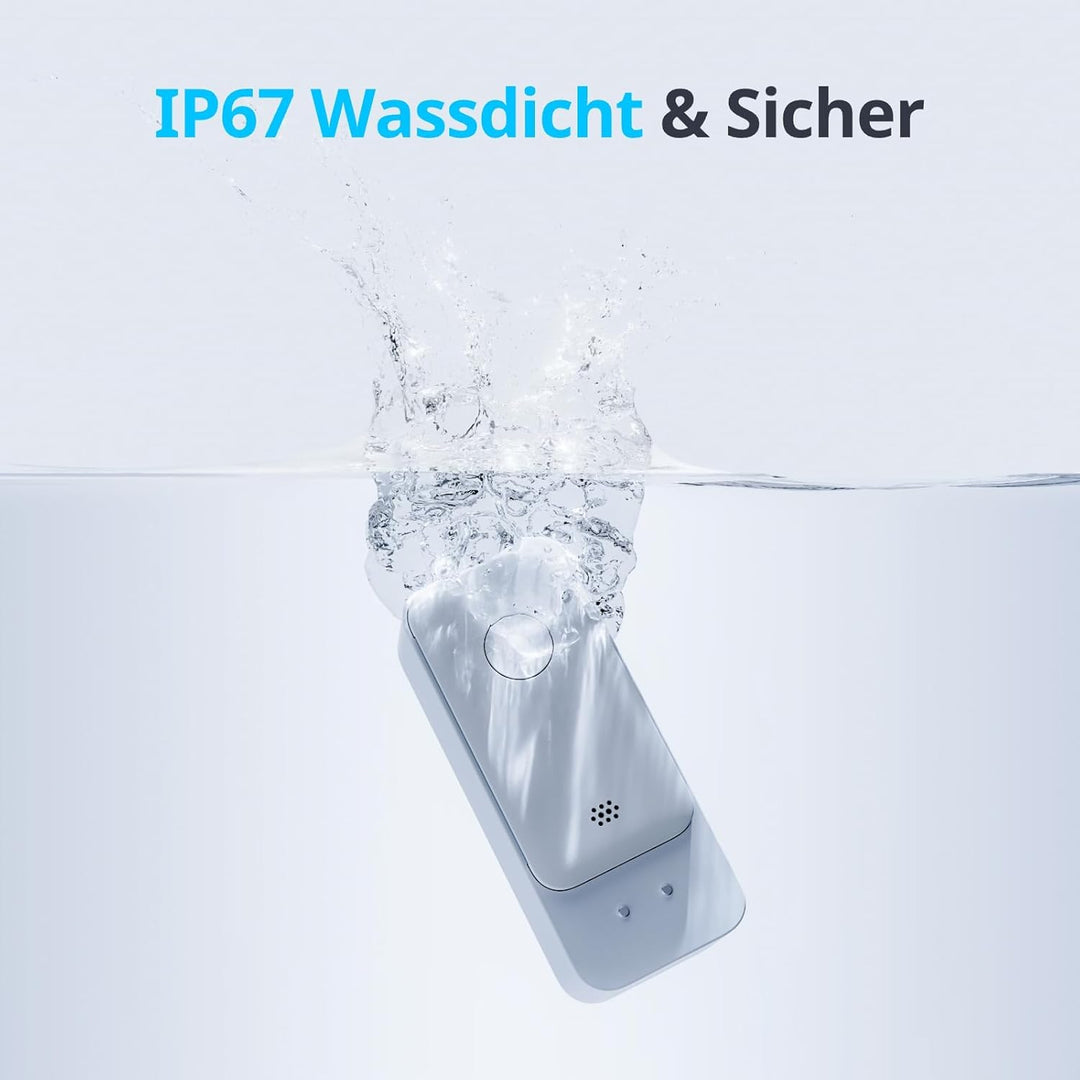 SwitchBot WLAN Wassermelder, Smart Wassersensor, 100dB Einstellbarer Alarm & App-Benachrichtigung, I