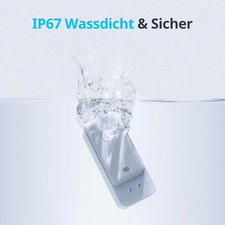 SwitchBot WLAN Wassermelder, Smart Wassersensor, 100dB Einstellbarer Alarm & App-Benachrichtigung, I