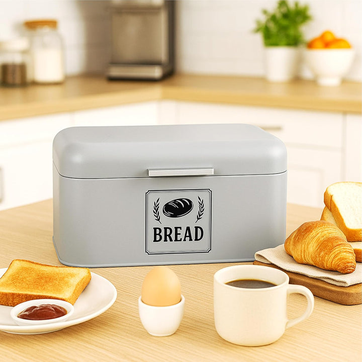 Relaxdays Brotkasten, Brotbox mit Deckel &amp; Griff, HBT: 16,5x30x19 cm, Brot aufbewahren, Brotkiste Re