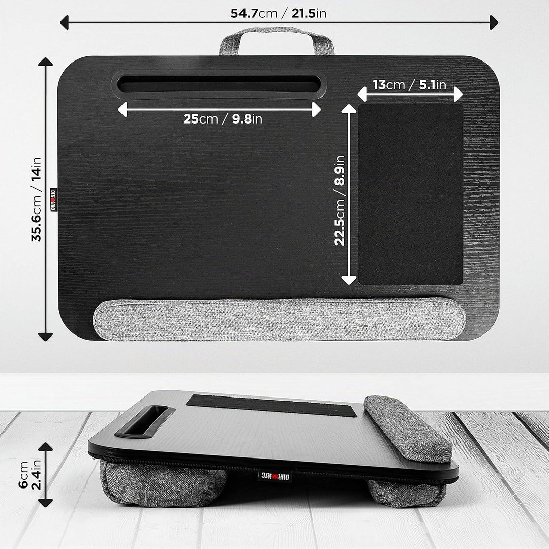 Duronic DML433 Laptopständer mit Handgelenkpolster | Ergonomischer Laptop Tisch mit Kissen | Laptop