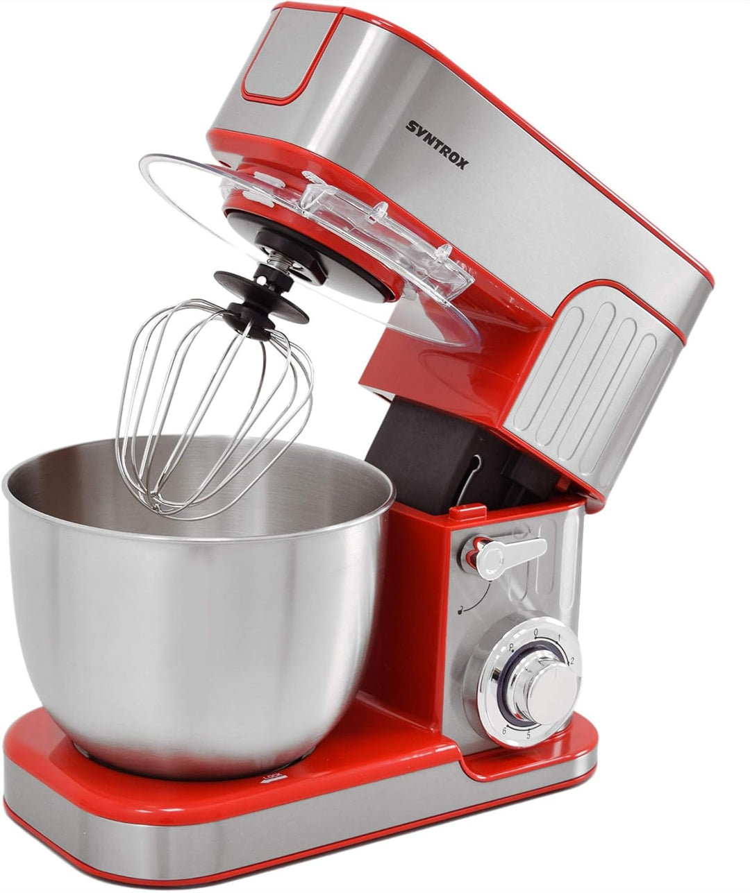 Syntrox Germany leistungsstarke Küchenmaschine Knetmaschine Mixer mit Fleischwolf in zeitlosem Desig