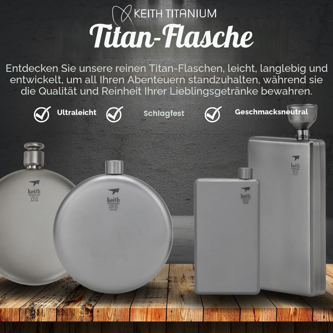 Keith Titanium Taschenflaschen - Wärme- und korrosionsbeständige Weinflaschen für Männer und Frauen