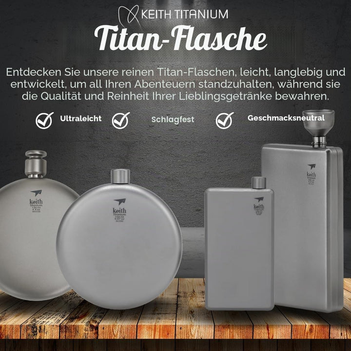 Keith Titanium Taschenflaschen - Wärme- und korrosionsbeständige Weinflaschen für Männer und Frauen