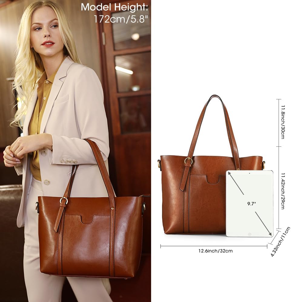 Kattee Leder-Satchel-Geldbörsen und Handtaschen für Damen, Top-Griff-Schulter-Geldbörsen-Tote-Hobo-T