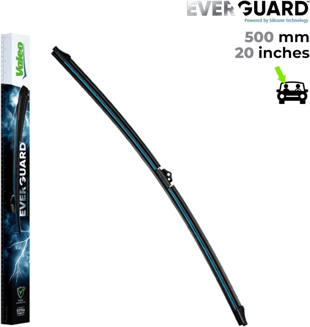 VALEO EVERGUARD Premium Silikon Flachbalkenwischblatt Set VSF60+ VSF50, Längen: 600mm+500mm Vorne (2