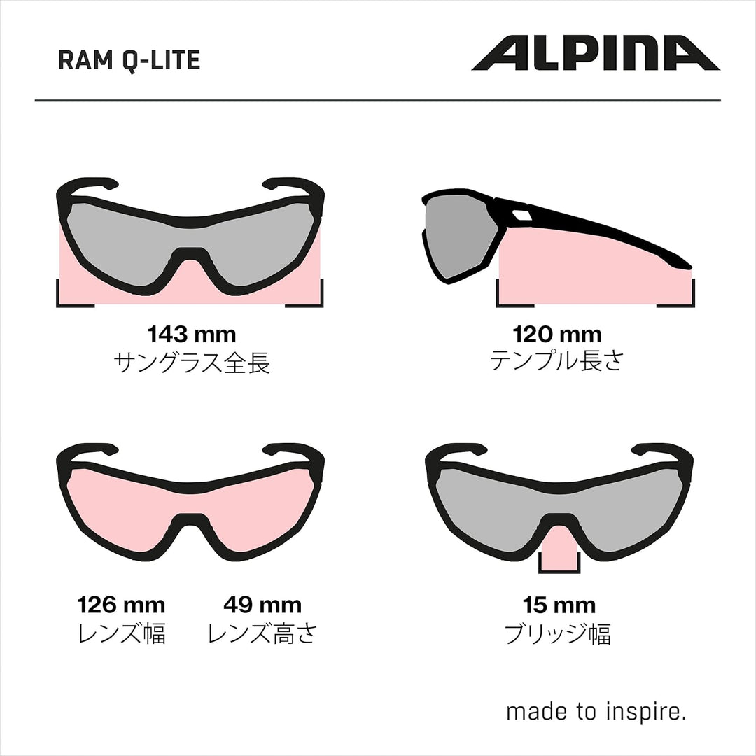 ALPINA RAM Q-LITE - Verspiegelte, Kontrastverstärkende & Beschlagfreie Sport- & Fahrradbrille Mit 10