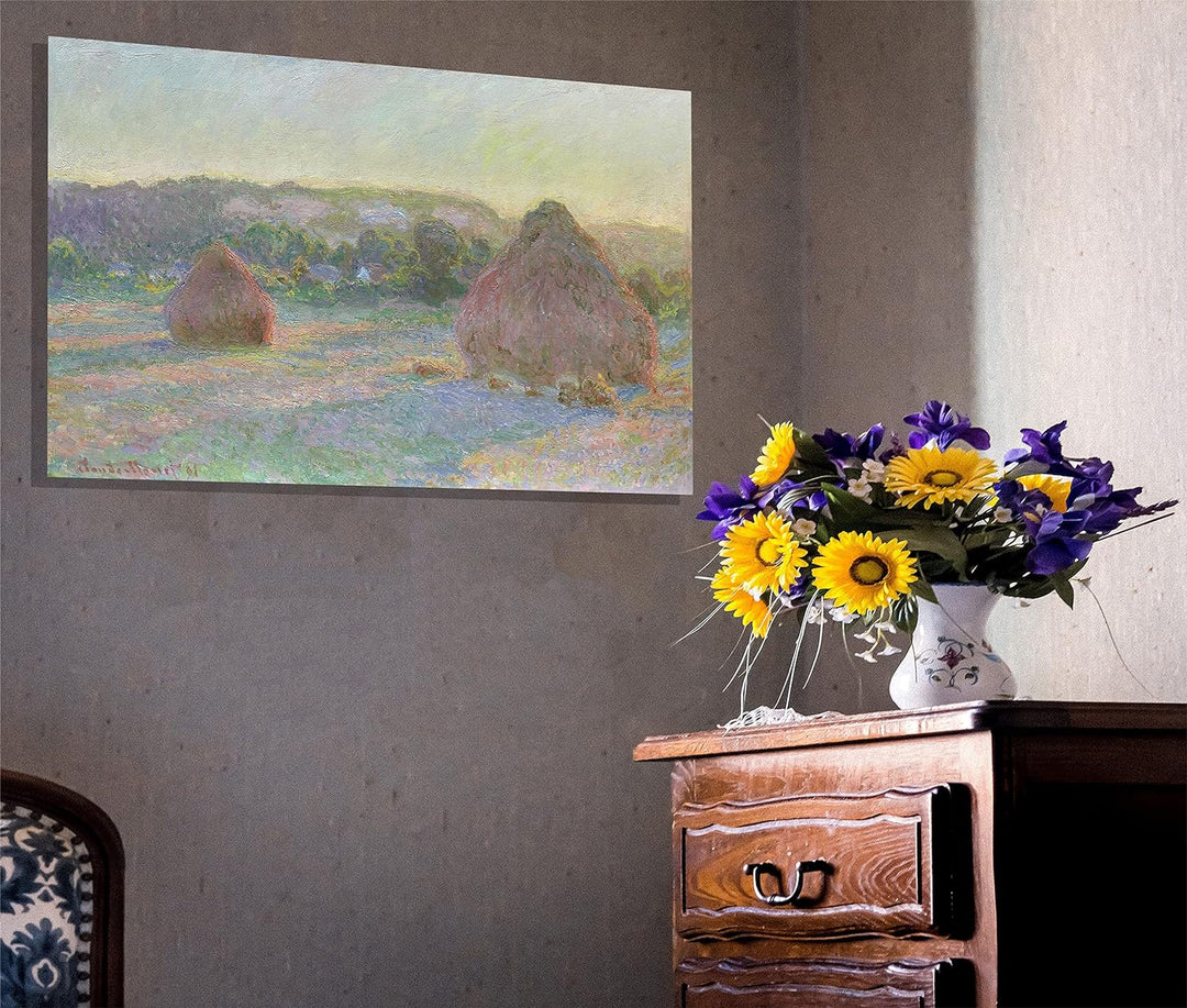 Claude Monet Kunstdruck auf Leinwand, Weizen-Ende des Sommers, 86 x 61 cm