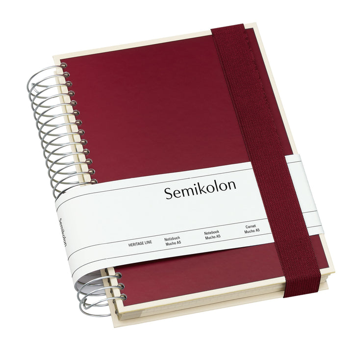 Semikolon 351555 Mucho Spiral-Notizbuch A5 15,7 x 21,7 cm, je 110 karierte, linierte, blanko Seiten,