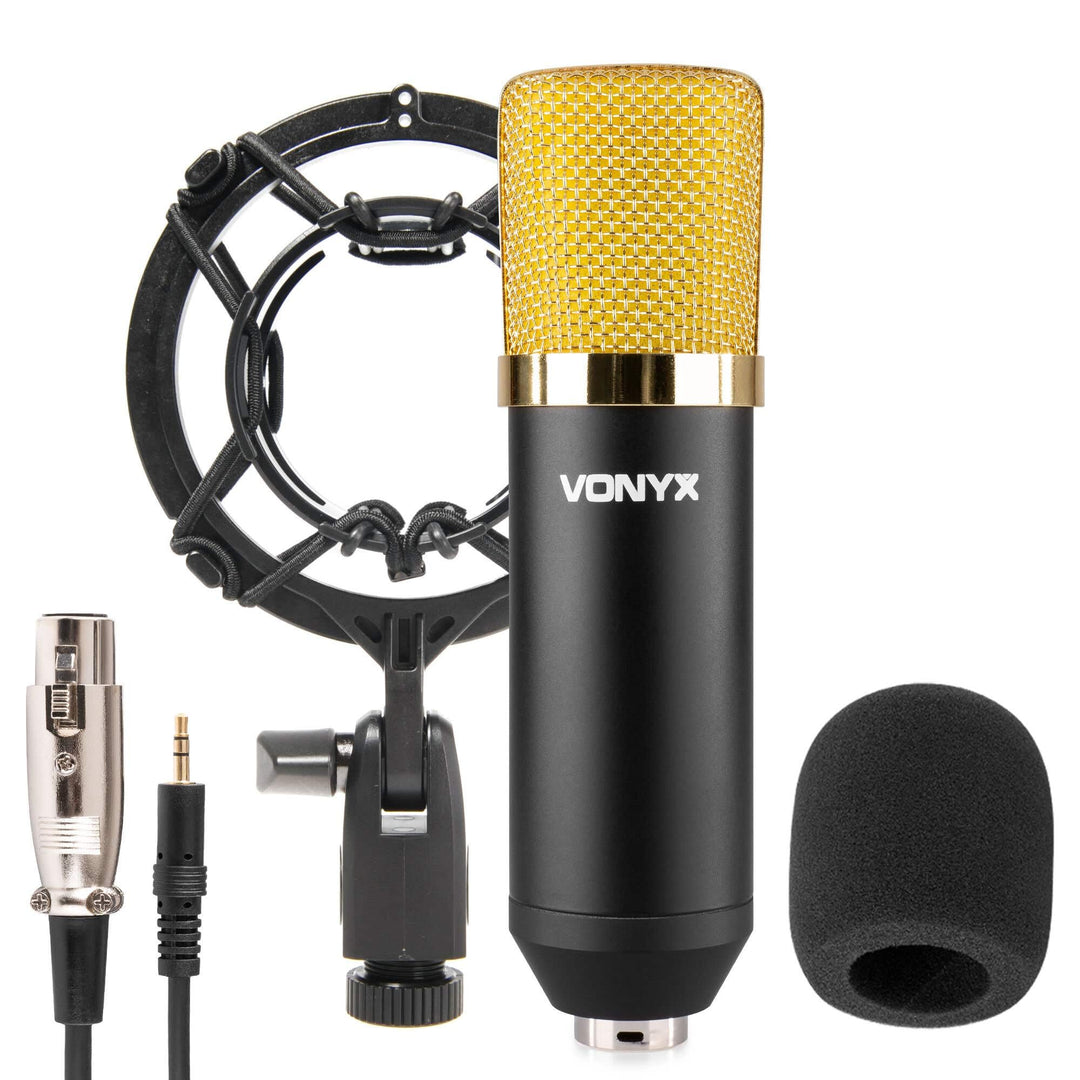 Vonyx CM400B Studio Mikrofon Gaming Mikrofon PC Gaming Mic Streaming Mikrofon mit Stossdämpfer Halte