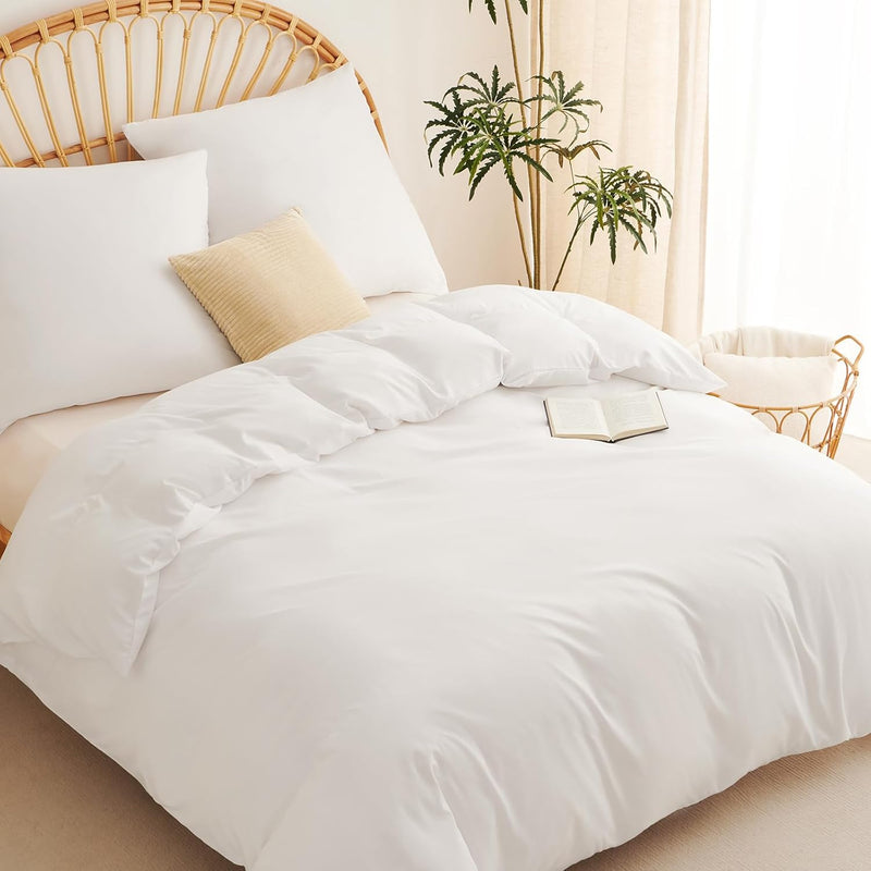 WAVVE Bettwäsche 220x240 3 teilig Weiss - Bettbezug 220 x 240 Set mit Kissenbezüge 80x80 cm, Bettwäs