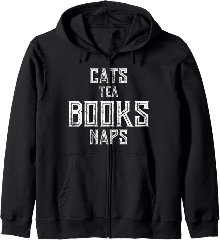 Cat Lover Funny Gift - Cats Tea Books Naps Kapuzenjacke