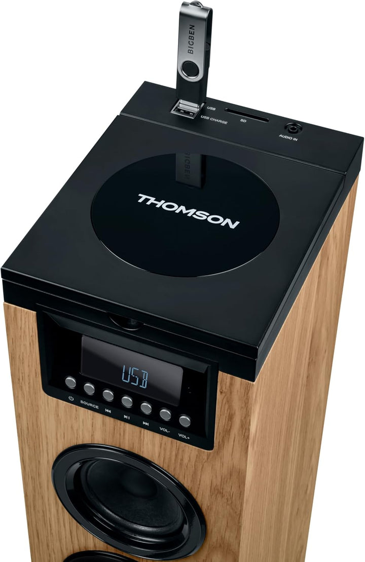 THOMSON BOISDS122CD Multimedia-Tower mit CD-Player, natur