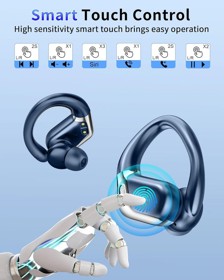 Bluetooth 5.4 Kopfhörer Sport, In Ear Kopfhörer Kabellos Bluetooth mit 4 ENC Noise Cancelling Mics,