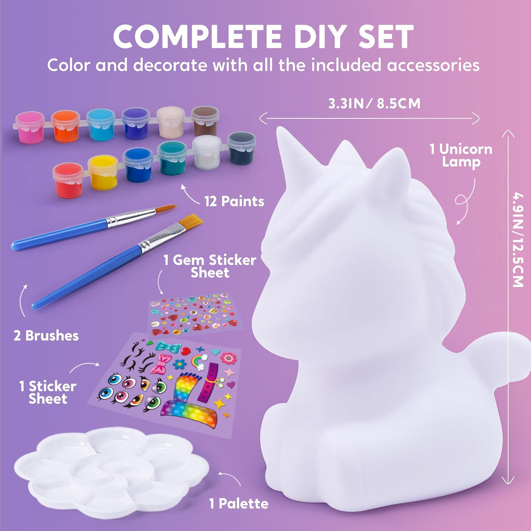 Klever Kits Einhorn Lampe Bastelset Kinder ab 6+ jahre,Basteln Mädchen ab 6 7 8 9 10 11 12 jahre,Kre