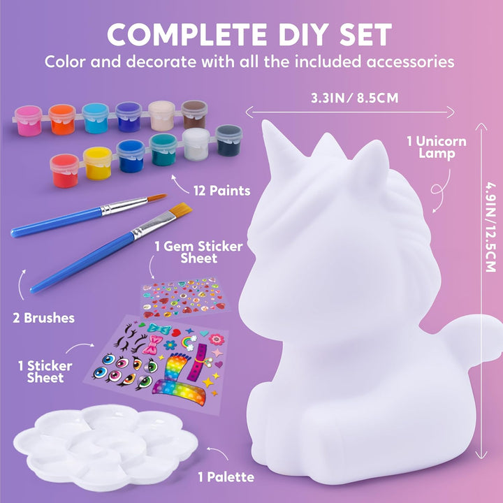 Klever Kits Einhorn Lampe Bastelset Kinder ab 6+ jahre,Basteln Mädchen ab 6 7 8 9 10 11 12 jahre,Kre