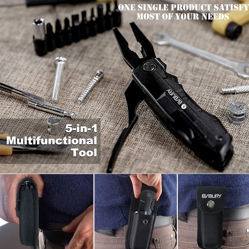 Geschenke für männer, BIBURY 5 in 1 Multifunktionsmesser, Weihnachtsgeschenke Faltbares Multitool Ta