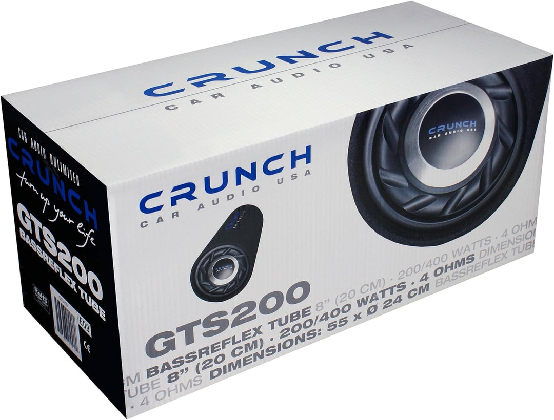 Crunch GTS200 | 20 cm (8") Single-Bassreflex-Tube für das Auto mit 400W max Car Audio Unlimited