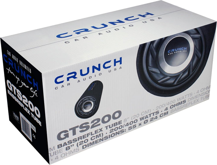 Crunch GTS200 | 20 cm (8") Single-Bassreflex-Tube für das Auto mit 400W max Car Audio Unlimited