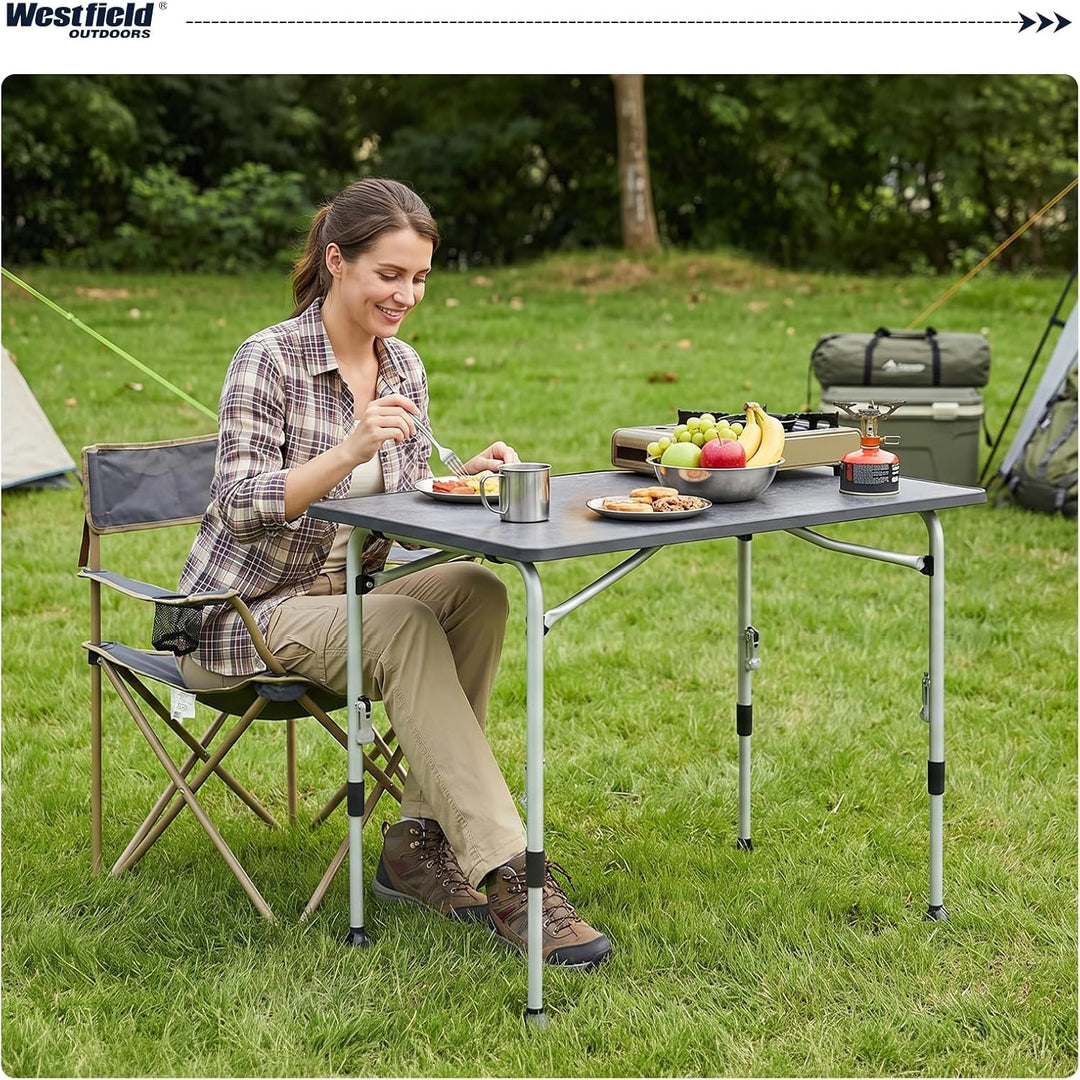 Westfield Outdoors Campingtisch Klappbar Höhenverstellbar Klapptisch für 4-8 Personen, Stabiler Gart