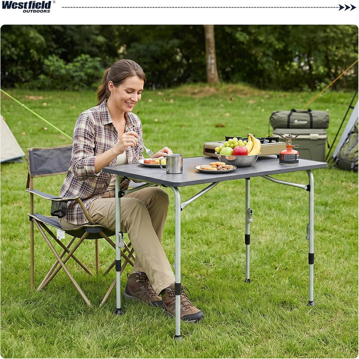 Westfield Outdoors Campingtisch Klappbar Höhenverstellbar Klapptisch für 4-8 Personen, Stabiler Gart