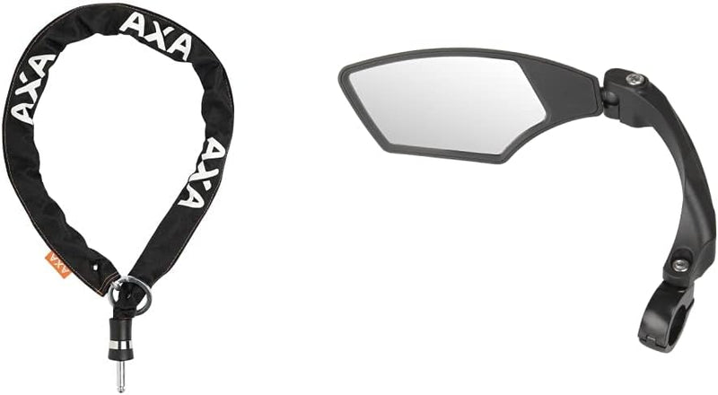 Axa 2231022715 - Kettenschloss Kettenschloss Schwarz 140 cm & M-Wave SPY Space Fahrradspiegel, schwa