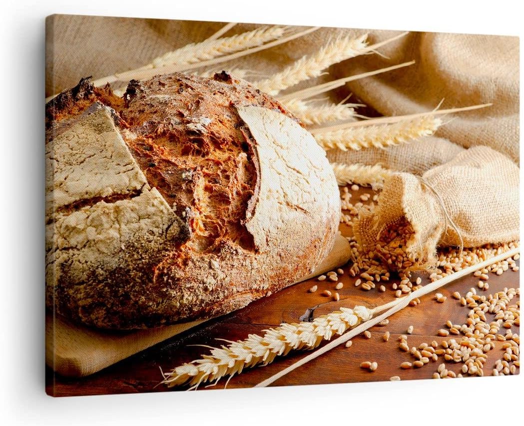 Bilder auf Leinwand Brot Bäckerei Lebensmittel Roggen Leinwandbild 70x50cm Wandbilder Dekoration Woh