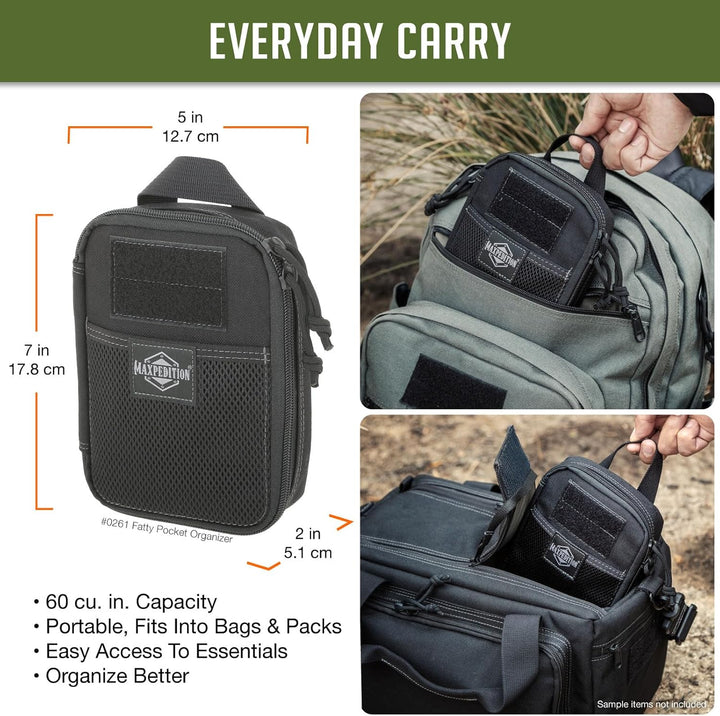 Maxpedition Fatty Pocket Organizer Tasche, Schwarz, 20 in, Schwarz