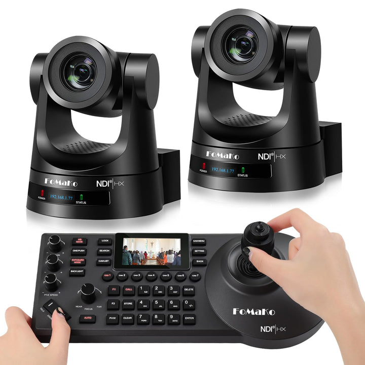 FoMaKo PTZ Kamera Bundle/Kit, Live Streaming PTZ Kamera für Kirche/Videokonferenz/Event/Bildung, PoE