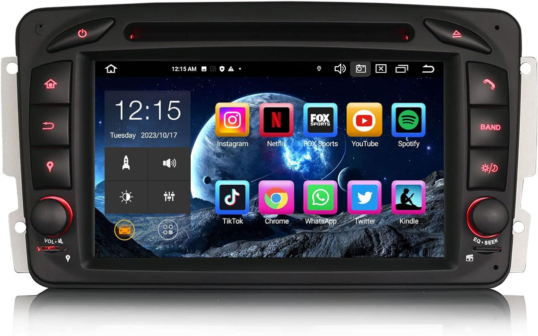 Erisin 7 Zoll 4GB+64GB Android 12 Autoradio mit Navi GPS CD Player für Mercedes Benz C CLK G Klasse