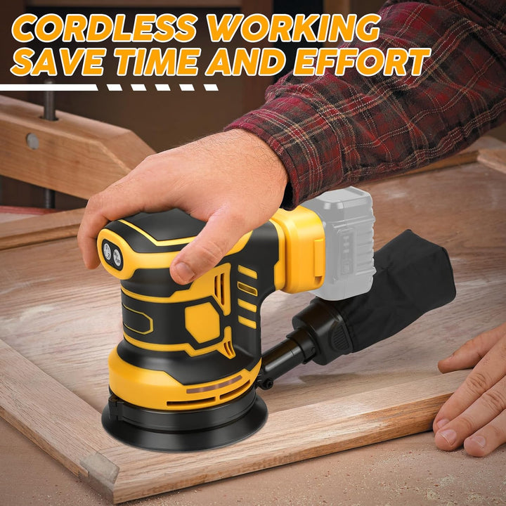 Exzenterschleifer für DeWalt 20V Akku(no Akku),125mm Schleifmaschine, 3 Geschwindigkeiten 7,000-11,0