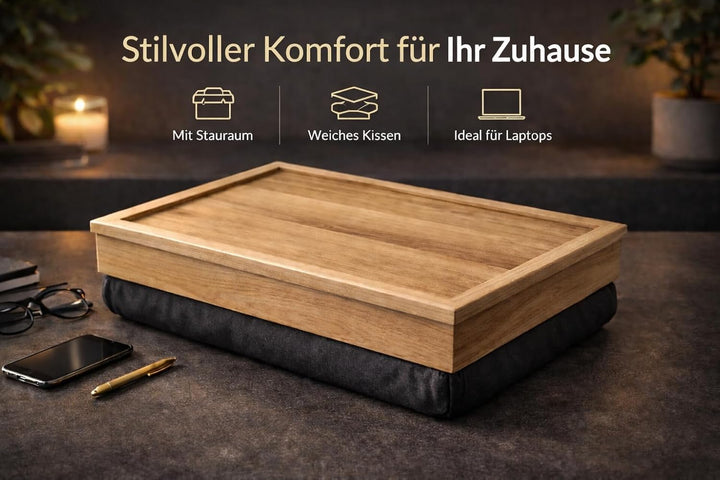Knietablett mit Kissen und Stauraum
