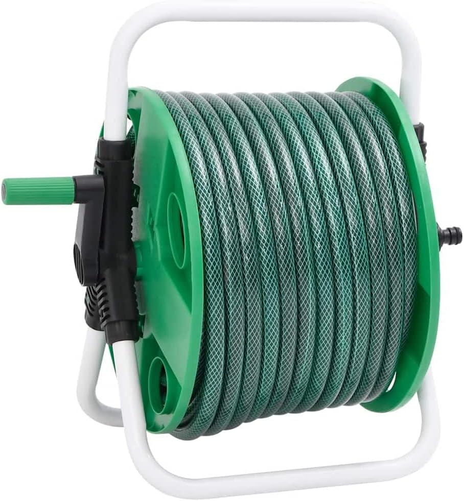 vidaXL Schlauchtrommel, Schlauchaufroller Freistehend mit 50 m Schlauch, Gartenschlauch mit Anschlus