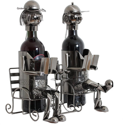 Brubaker Flaschenhalter Ehepaar Metall Skulptur Geschenk mit