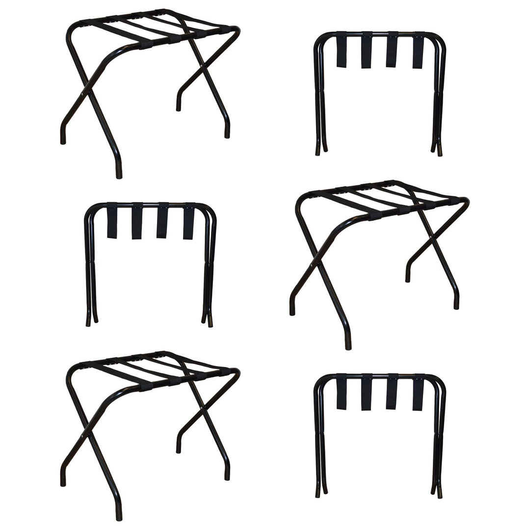 Harbour Housewares Klappermetallgepäck Racks - Schwarz - Pack Von 6