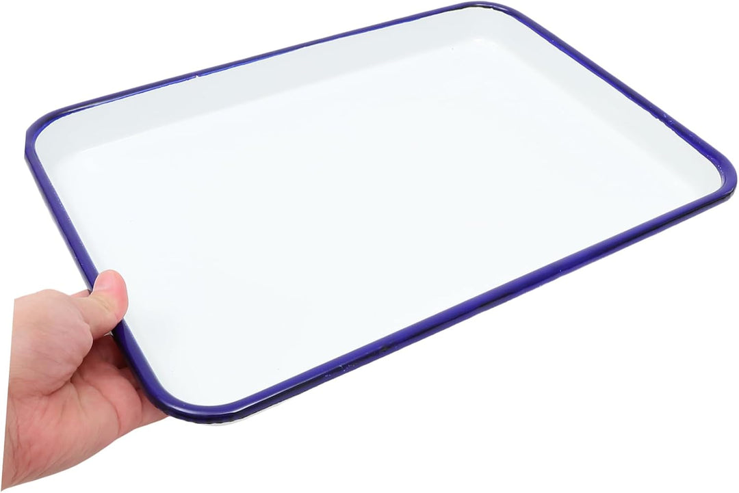 BESTonZON Enamel Backblech Rechteckige Servierplatte Für Köstliches Backen Spülmaschinenfest Rostbes