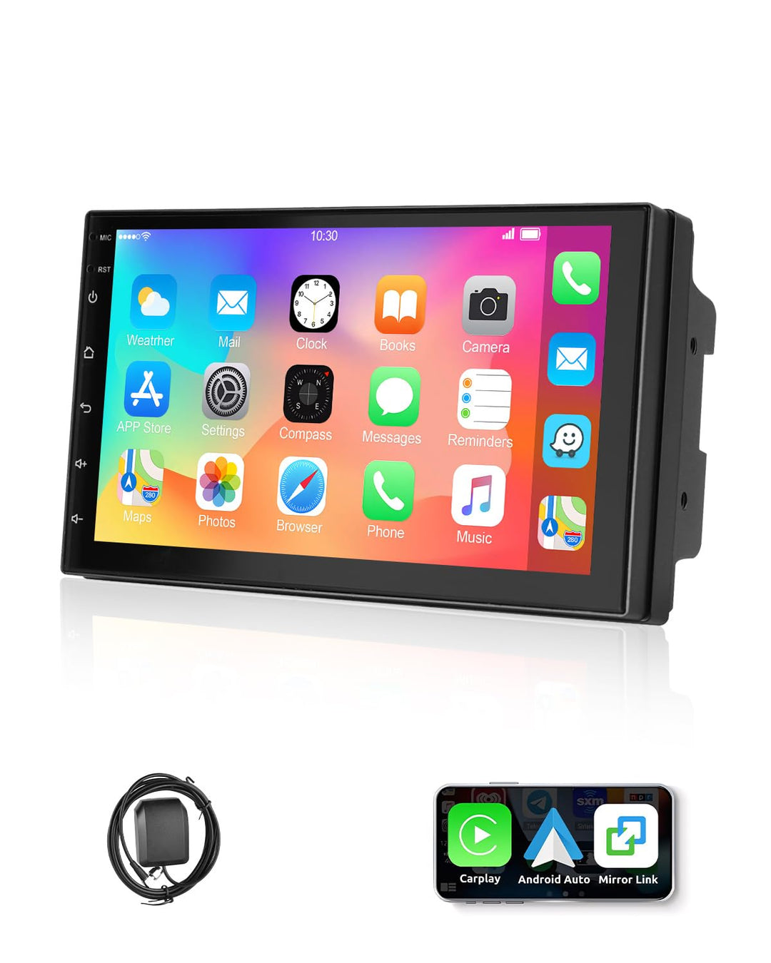 ESSGOO 4+64G Autoradio mit Wireless Carplay und Android Auto, 7 Zoll Doppel 2 Din HD Bildschirm Auto