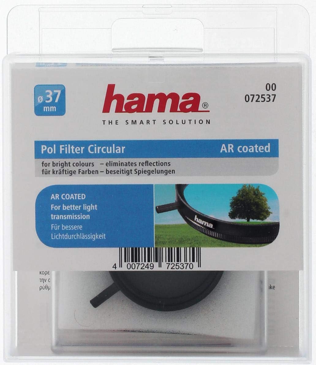 Hama Polarisationsfilter 37mm (Zirkularer Polfilter mit 4-fach Vergütung, Filter inkl. Filterbox) 37