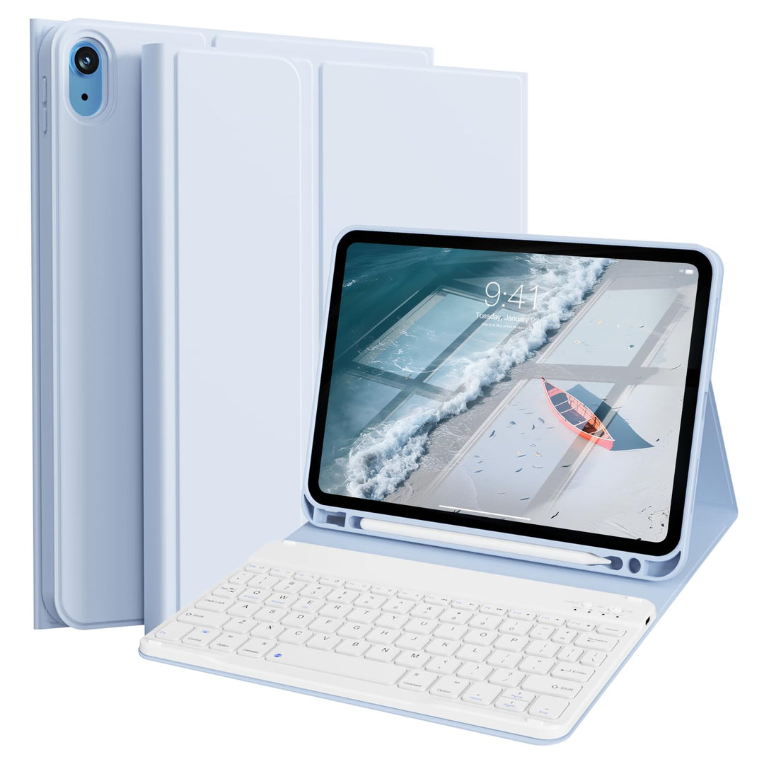 Hülle mit Tastatur für iPad A16 11 Generation 2025 (11 Zoll), iPad 10 Generation 2022 (10.9 Zoll) mi