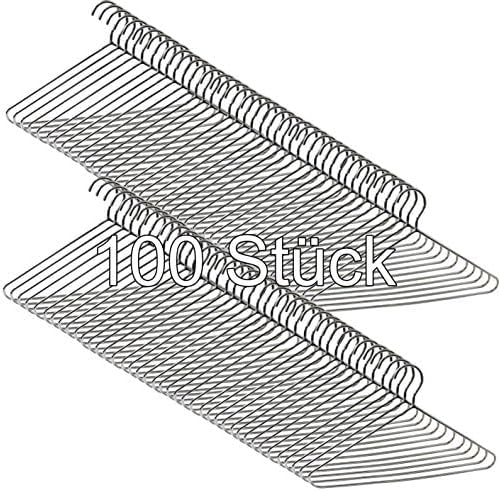 GERSO 100 Stück Kleiderbügel Stahl Metall platzsparend Industrie verchromt 45cm breit 6mm stark Meng