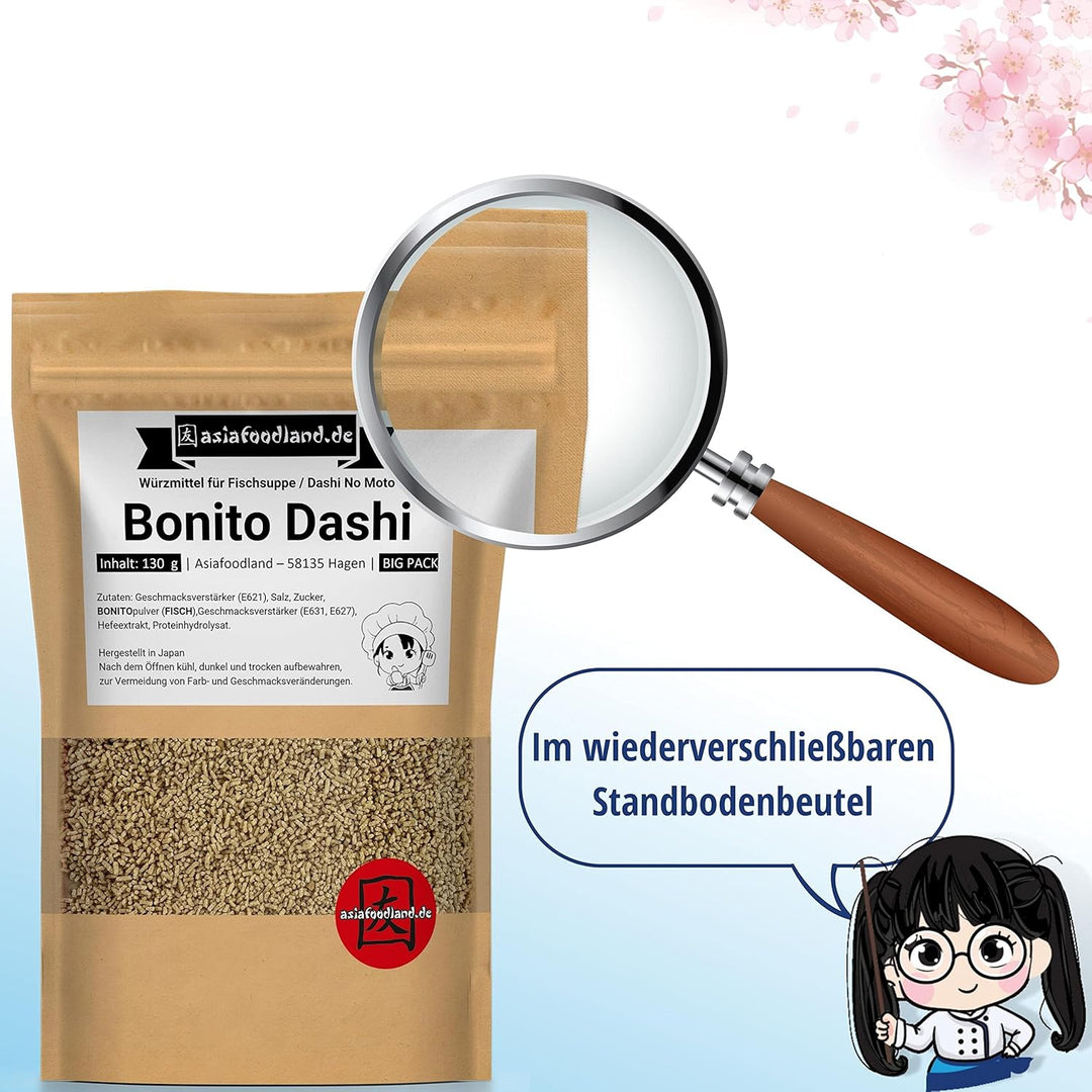 Asiafoodland - Big Pack - Bonito Dashi - Würzmittel für Fischsuppe - Dashi No Moto Pulver, 1er Pack