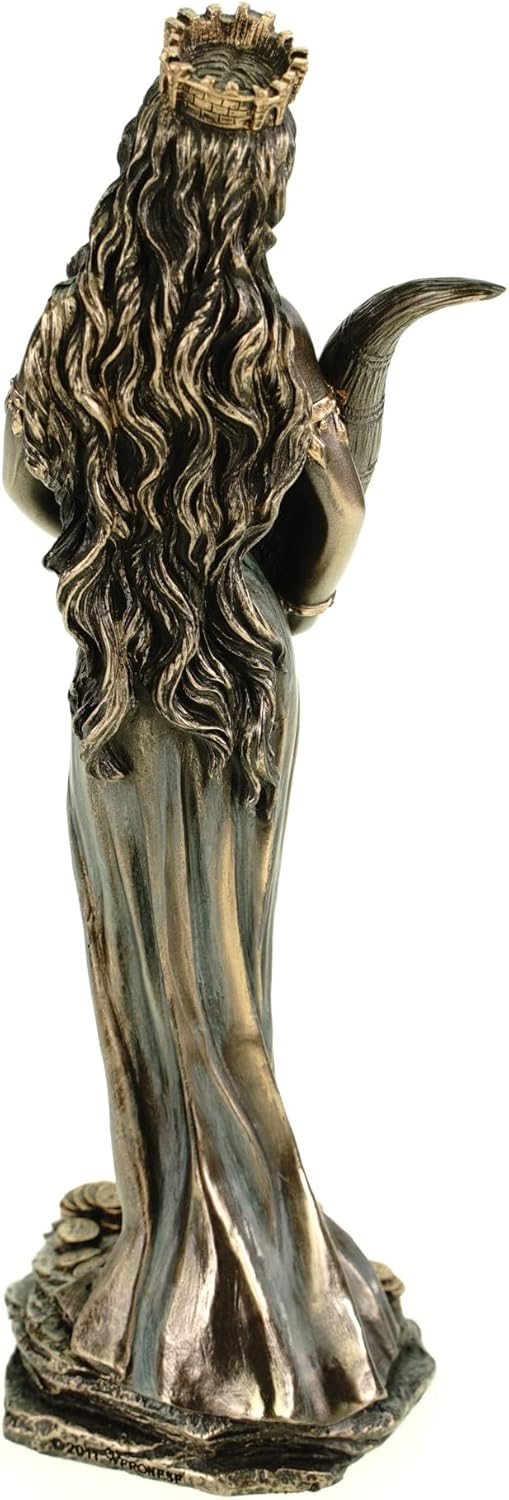 Römische Göttin Fortuna 19 cm bronziert Figur Glück Glückspiel Veronese
