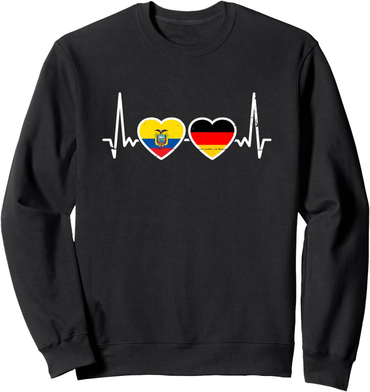 Ecuador Deutschland Herzschlag Flagge Deutsch Ecuadorianer Sweatshirt