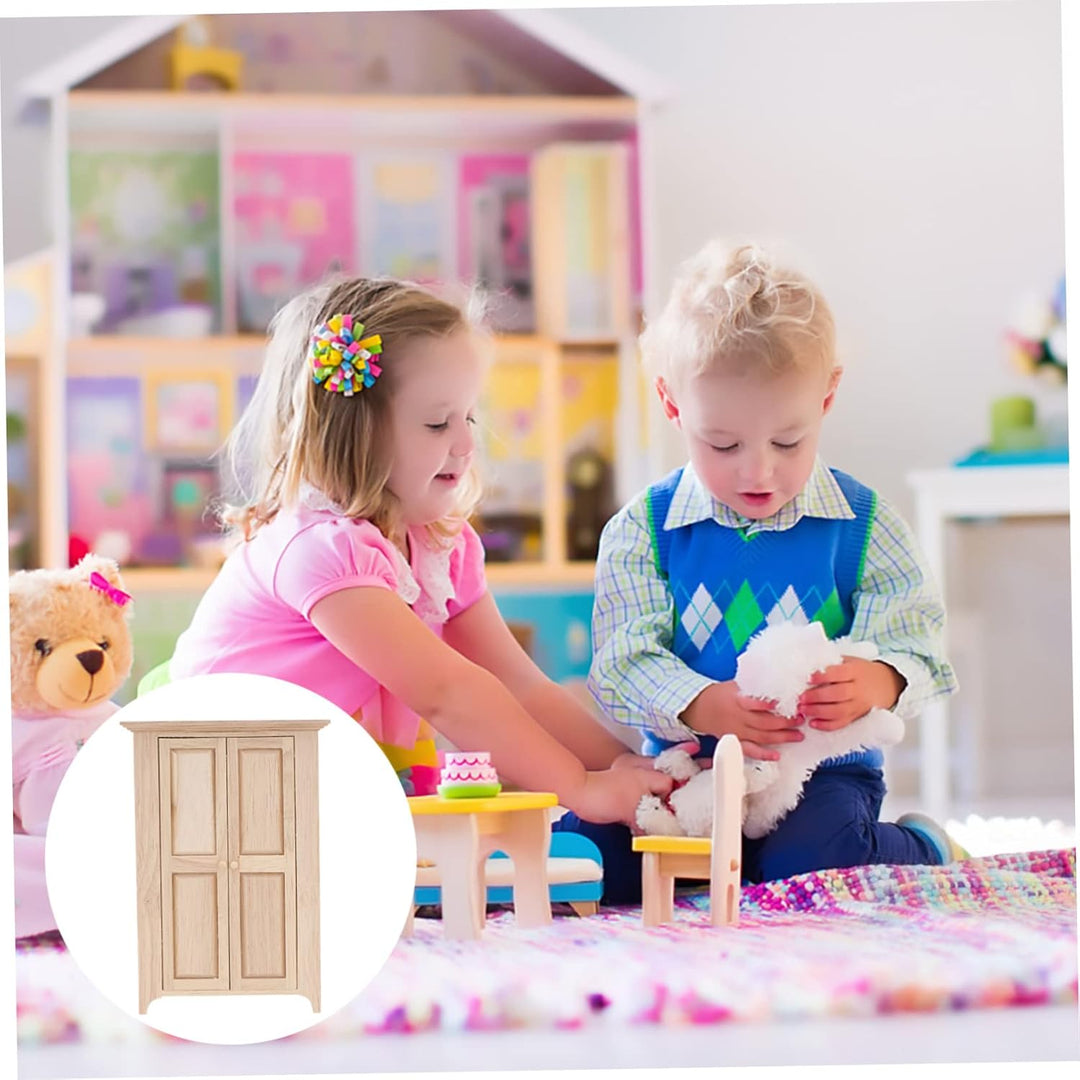 Yardwe Puppenhaus Kleiderschrank Holz, 11.3 x 5.6 x 16.6 cm, Synthetischem Material, Miniatur MöBel