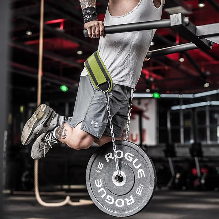 TAVIEW Dip Gürtel mit Kette Gewichteter Gürtel für Pullups mit Heavy Duty Dip Gürtel mit Kette Grün,