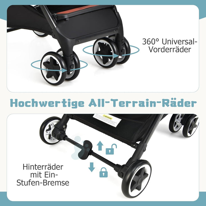 DREAMADE Klappbarer Kinderwagen, Buggy mit stufenlos verstellbarer Rückenlehne, Stroller mit Moskito